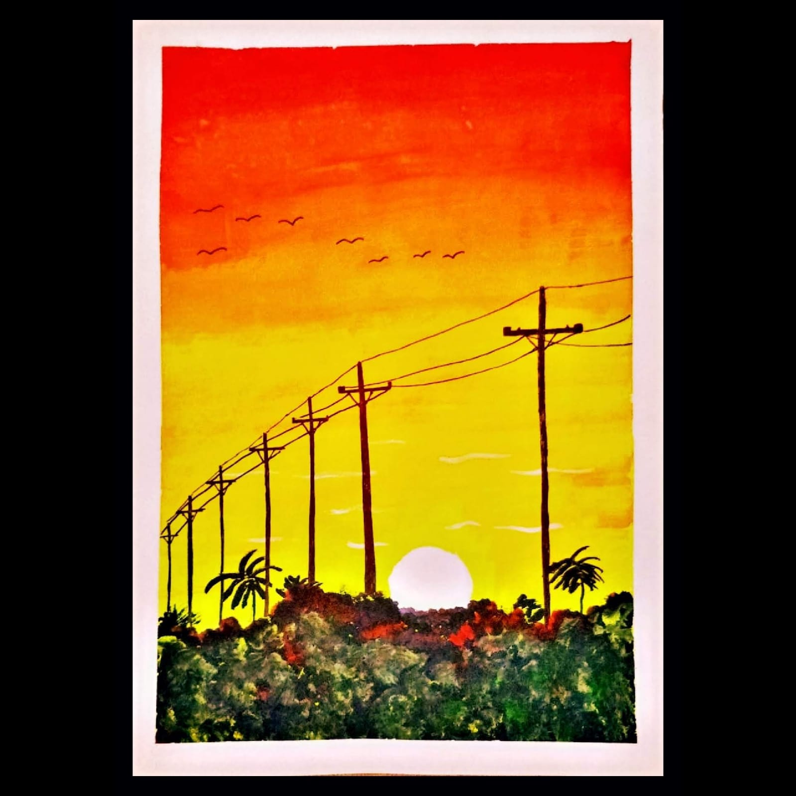 Sunset Watercolor Painting